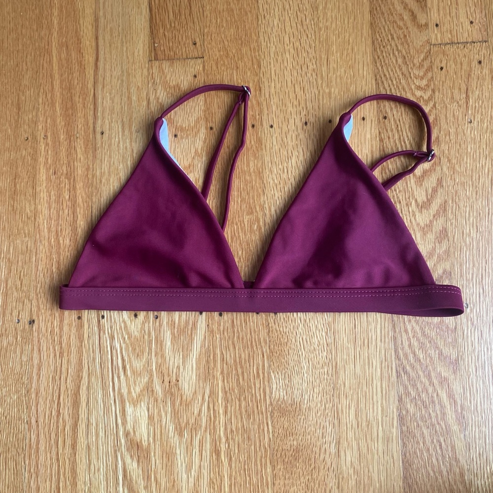 Maroon swimsuit top, worn a few times